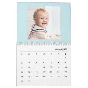 Calendario de Fotos Familiares Moderno de Niño Beb