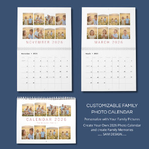 Calendario de Fotos Familiares Personalizado 2026