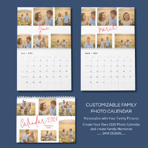 Calendario de Fotos Familiares Personalizado 2026