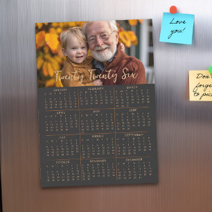 Calendario de fotos magnéticas 2026 Tarjeta negra 