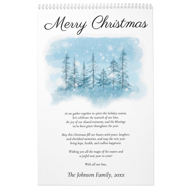 Calendario de fotos navideñas Snowy Merry (Tapa)