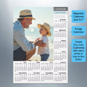 Calendario de Fotos para Nevera 2026 / Familia