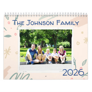 Calendario de fotos personalizadas de familia 2026