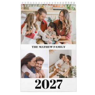 Calendario de Fotos Personalizado 2027 Simple Crea