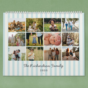 Calendario de fotos personalizado con rayas 2027