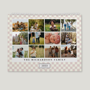 Calendario de fotos personalizado de tablero de aj