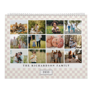 Calendario de fotos personalizado de tablero de aj