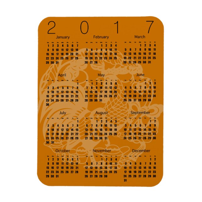 Calendario de galerías de papel 2017 Elegir imán d (Vertical)