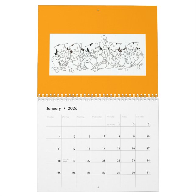Calendario de Ganesha (Jan 2026)