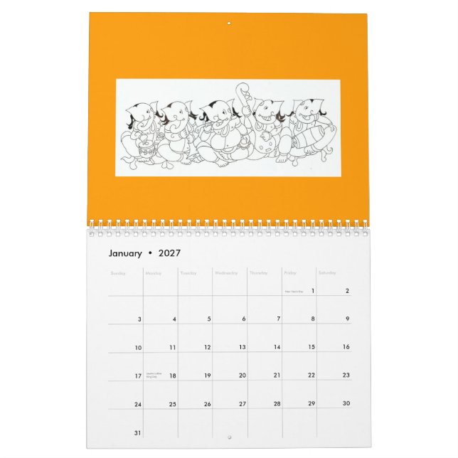 Calendario de Ganesha (Jan 2027)