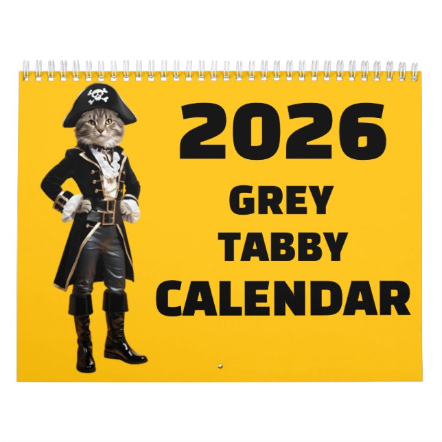 Calendario de Gatito Gris Tabby (Tapa)