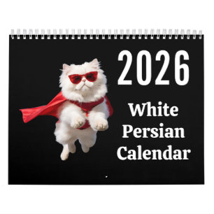 Calendario de Gato Persa Blanco