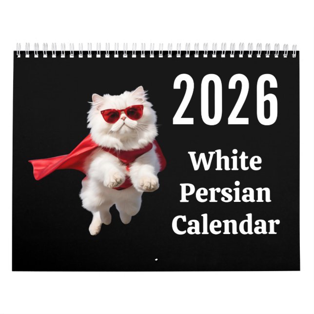 Calendario de Gato Persa Blanco (Tapa)