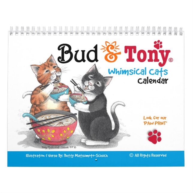 Calendario de gatos caprichoso con Bud & Tony (Tapa)