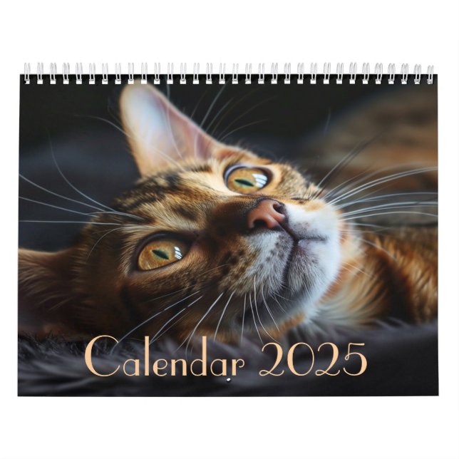 Calendario de gatos de Personalizable 2025 con not (Tapa)