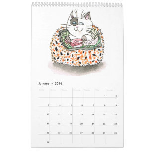 Calendario de gatos de sushi