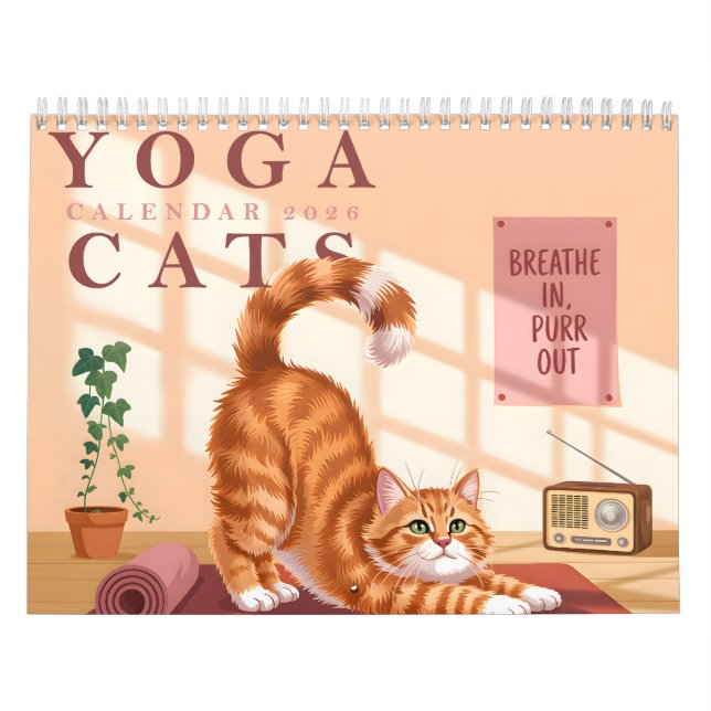 Calendario de Gatos de Yoga 2026 (Tapa)