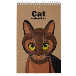 Calendario de gatos geométrico ilustrado