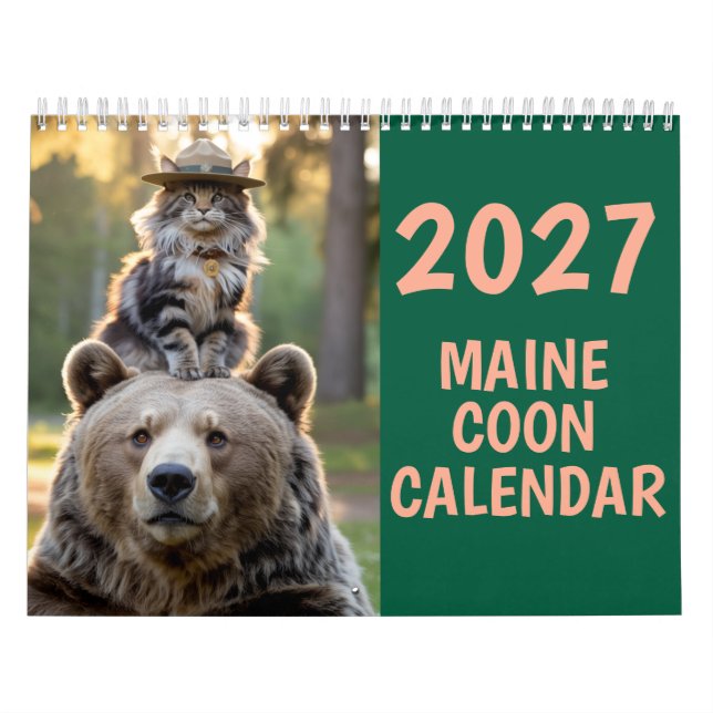 Calendario de gatos Maine Coon 2027 (Tapa)