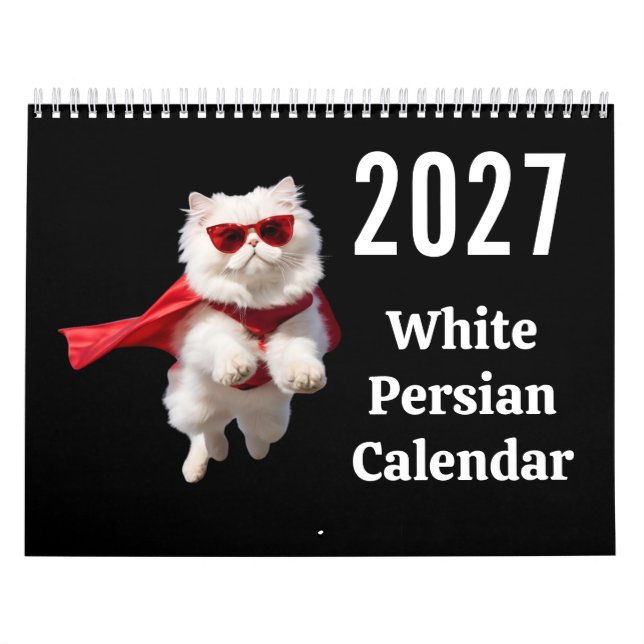 Calendario de gatos persas blancos 2027 (Tapa)
