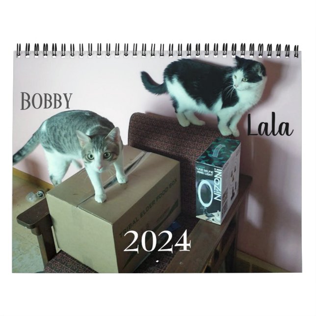 Calendario de gatos personalizado de Lala y Bobby  (Tapa)