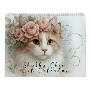 Calendario de gatos Shabby Chic 2026