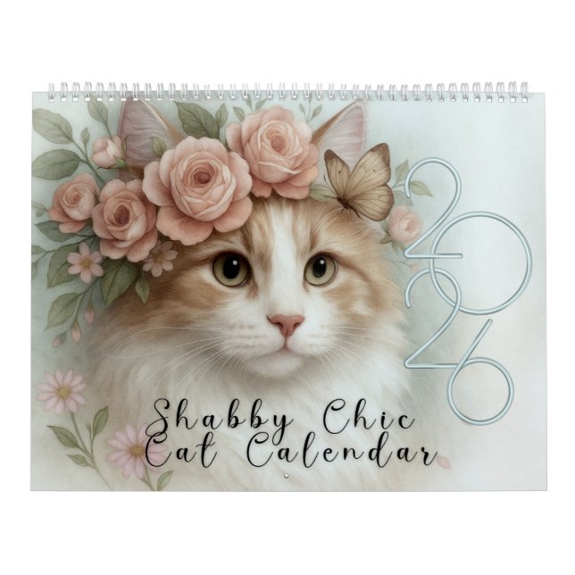 Calendario de gatos Shabby Chic 2026 (Tapa)