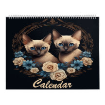 Calendario de gatos siameses