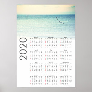 Calendario de Gaviota Póster 2020