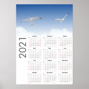 Calendario de Gaviota Póster 2021 - Domingo primer