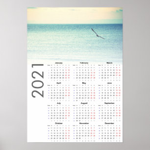 Calendario de Gaviota Póster 2021 - Lunes primero