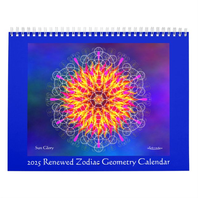 Calendario de Geometría Zodiac renovado 2025 (Tapa)