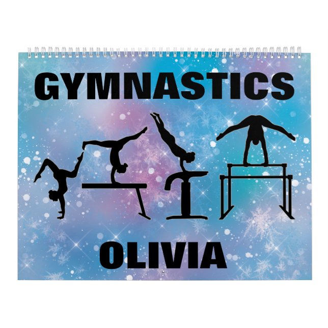 Calendario de gimnasia Glam azul (Tapa)