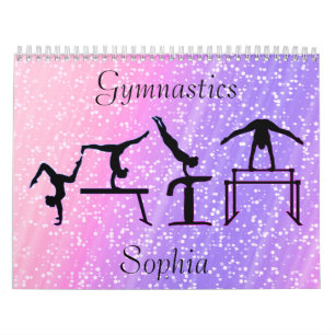 Calendario de Gimnasia Rosa Pastel y Morado