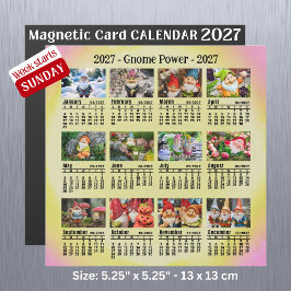 Calendario de gnomo de foto personalizada 2027 que