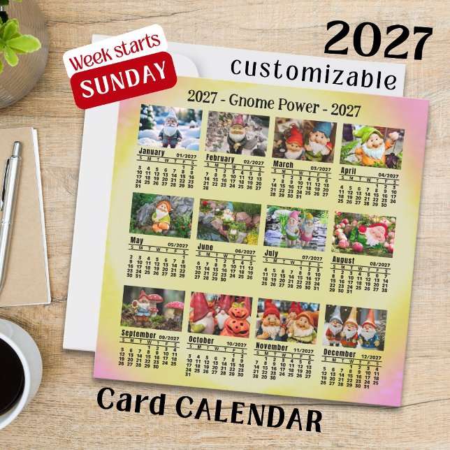 Calendario de gnomo de foto personalizada 2027 que (Subido por el creador)