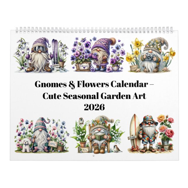 Calendario de Gnomos y Flores de Nacimiento 2026 (Tapa)
