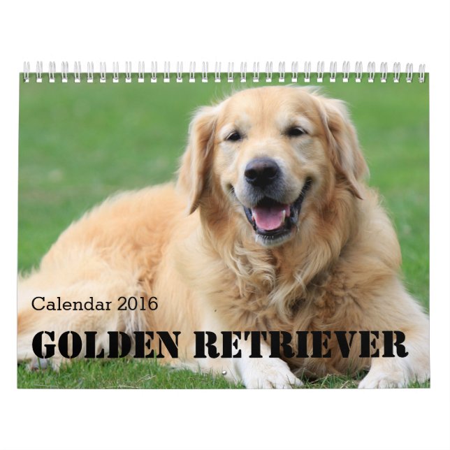 Calendario de Golden Retriever 2016 Personalízalo (Tapa)