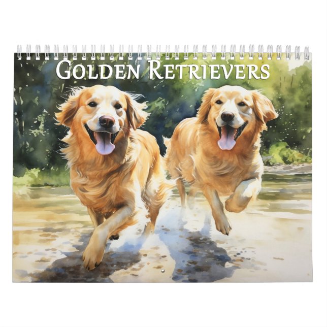 Calendario de Golden Retrievers, cualquier año (Tapa)
