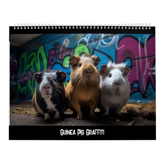 Calendario de graffiti de cerdo de Guinea (Tapa)