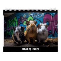 Calendario de graffiti de cerdo de Guinea