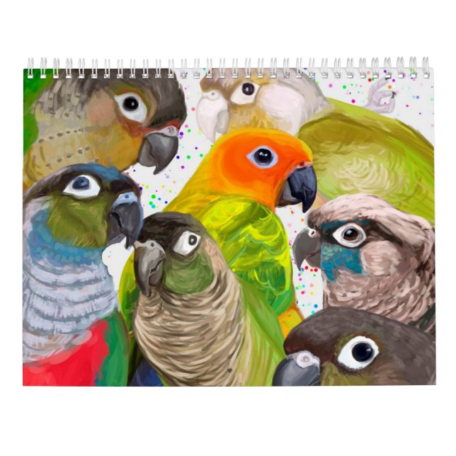 Calendario de Green Cheek Conure Parrot 2021 (Reverso)