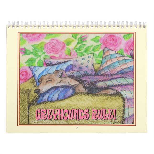 Calendario de Greyhound - Calendario de pared para (Tapa)