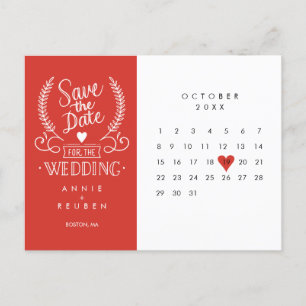 Calendario de guardar la fecha Tarjeta postal de c