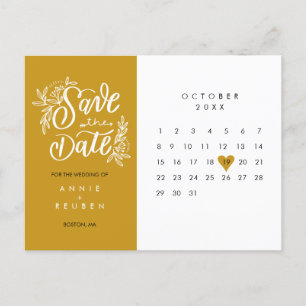 Calendario de Guardar la Fecha Tarjeta Postal de C