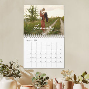 Calendario de guión chic con foto personalizada de