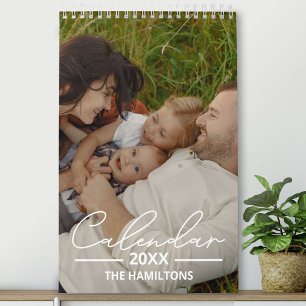 Calendario de guión chic con foto personalizada de