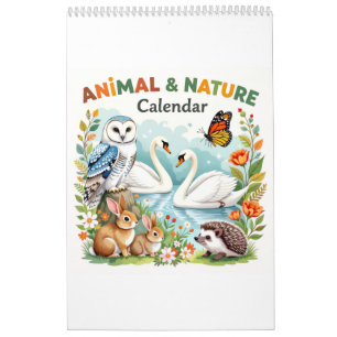 Calendario de hábitat de animales de la naturaleza