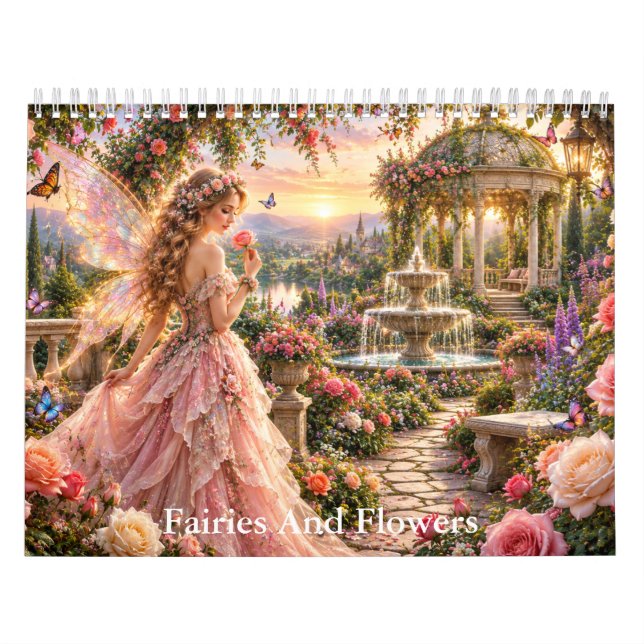 Calendario de hadas y flores de unicornios  (Tapa)