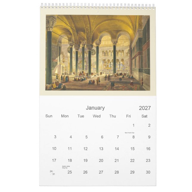 Calendario de Hagia Sophia (Jan 2027)